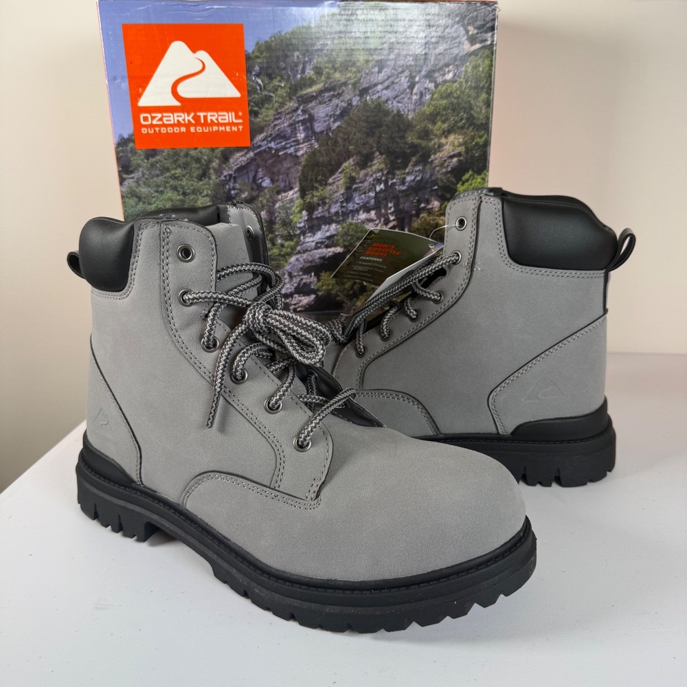 NEW Ozark Trail Troy II Lifestyle Work Boots Size 9 Faux Leather Rugged Outdoor